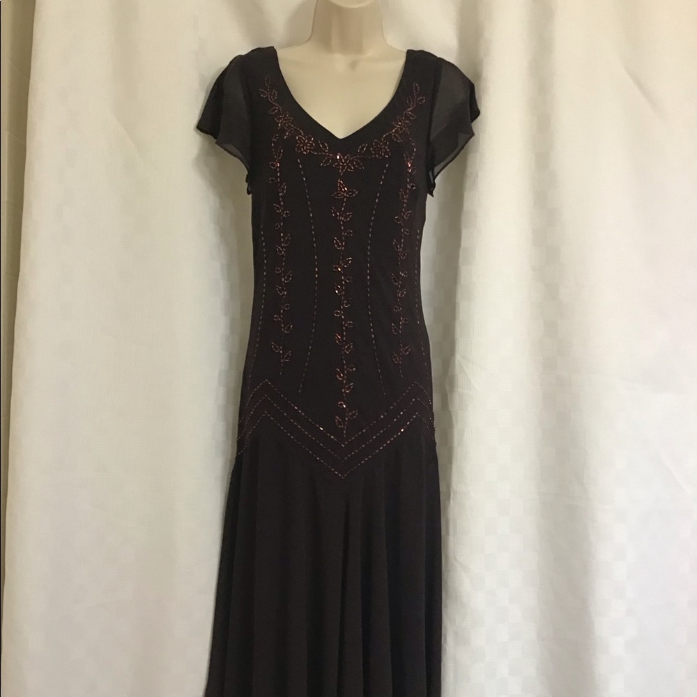 S.L. Fashions beaded dress